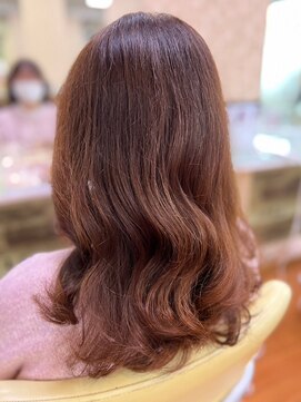 アークスヘアー ピンクハイライトラベンダーベージュロングレイヤー立体感美肌