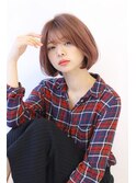 ローライトことりベージュ大人かわいい小顔スリークボブ大人ボブ