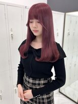 ランテルディ 渋谷(LANTERDIT)&nbsp;チェリーレッド　ブリーチなしカラー　ダブルカラー　韓国風ヘア