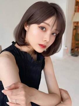 アグ ヘアー シルク 豊田市駅前店(Agu hair sylk) 《Agu hair》チョコブラウンミニボブ×ワンカール×小顔