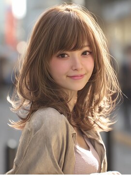 アルトリスト(Altruist Aging×HAIR&SPA) ★ダークアッシュ大人ガーリーボブ着物ミディアムレイヤーカット