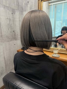 ヘアーサロン 6(hair salon) アンブレラカラー×ミニBOB　白髪ぼかしにも◯