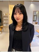 透明感カラー　艶カラー　オフィスカラー　レイヤーカット
