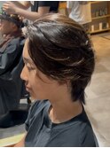 曲がる縮毛矯正×長めセンターパート