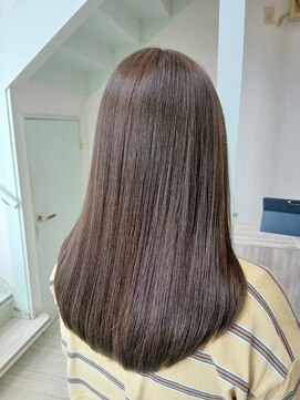 デイジー(Daisy) レイヤーなしセミロングブリーチなしベージュ髪質改善カラー*7