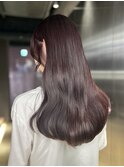 ダークパープルナチュラルショート夏のヘアアレンジ原宿