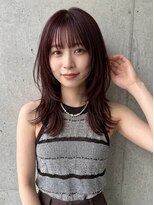 プレイス(PLACE)&nbsp;大人フェミニンレイヤー×ボルドーブラウン