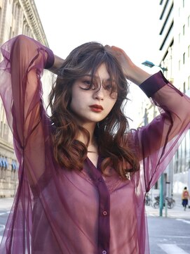 ティメレ 神戸三宮(Timere) ピンクベージュ×ワンレン小顔バング(前髪)【Timere神戸三宮】