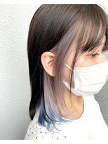 ボアップ 新居浜店(boappu)&nbsp;#インナーカラーシルバー#裾カラーブルー#インナーブルー