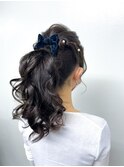 リボン×ポニーテール