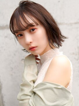 ラフィス ヘアー ピーチ 岡山店(La fith hair peach) 【La fith】アッシュオリーブ×切りっぱなしボブ