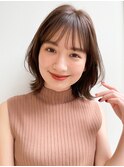 ★前髪ピンクベージュインナーグレージュマチルダボブ