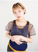 ミディアムヘア/斜めバング/グレージュカラー/新宿駅