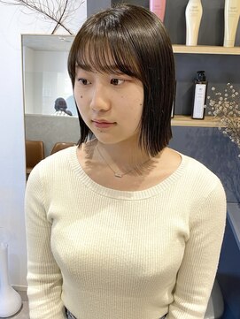 ラミエバイメルト 下北沢(lamie by melt) 花田/切りっぱなしボブ/美髪/グレージュ/ぷつっとボブ/下北沢