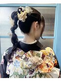 成人式ヘアアレンジ　玉ねぎヘア