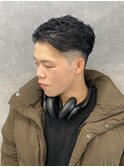 ベリーショート/ダークアッシュ/ニュアンスパーマ/韓国マッシュ