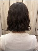 ぷつっとボブ＋パーマ