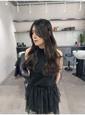 韓国風ナチュラルレイヤー×大人ブラウン×ウェーブヘア