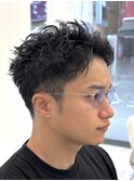 メンズショート×ピンパーマ