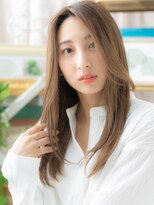 カバーヘア イヴ 戸頭店(COVER HAIR EVE)&nbsp;★ミルクティーアッシュ小顔かきあげレイヤーロング20代30代★1