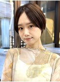 透明感カラー ボブ 前髪 ショート カラー ブリーチ&ダブルカラー