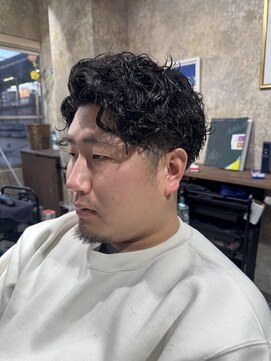 ネイビー(NAVY) サーフカール×フェード