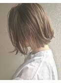 【Marl】フォギーグレージュの切りっぱなしボブ