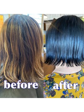 スミカ(sumica) #ブルーブラック#外ハネボブ#ブルーカラー