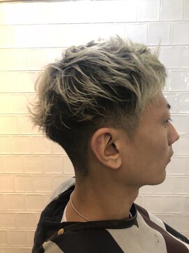 メリケンバーバーショップ フクオカ(MERICAN BARBERSHOP FUK) ネオウルフソフトツイストオリーブカラーバーバーカット99