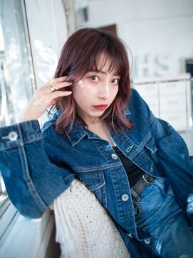 ヘアアンドリラクゼーション シャッセ(Hair&Relaxation SASE) インナーピンク×ミディ