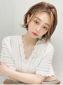 大人かわいい前髪外ハネショートマロンベージュ20代吉祥寺