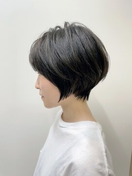 ラポール(Rappor) アッシュブラック×ハンサムニュアンスショート◎40代50代60代