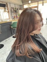 シールドヘアー 沖縄 新都心(C'LD Hair)&nbsp;[C'LD]顔周りレイヤー×ピンクベージュ