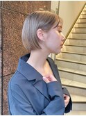 海外ヘア ハイトーン耳掛けボブ プラチナブロンド t519