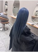 ブルー ネイビー ブリーチ ダブルカラー 色落ち 三宮