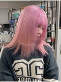 14266ブリーチ＆ダブルカラーベビーピンクホワイトピンク