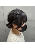 サイド編み込みひつじヘア