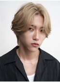 メンズミルクティーベージュコンマヘアアッシュグレージュカラー