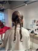 お呼ばれアレンジ ヘアセット タイトツイン