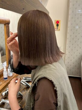 クレム 博多駅店(ChLem) ブリーチカラー　ミルクティーベージュ　ボブ　福岡美容室