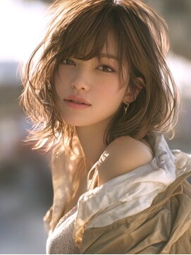 アルトリスト(Altruist Aging×HAIR&SPA) ★ダークアッシュ大人ガーリーボブ着物ミディアムレイヤーカット