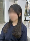 ◎小顔前髪顔まわり暗めカラーレイヤーロングミディアム