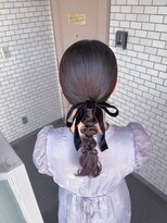 ソノ(sono) 編みおろし タイトヘア ベロアリボン お呼ばれヘア