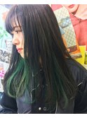 TLONY渋谷hori インナーカラー グリーン