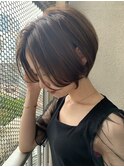 前髪長めヘルシーショートボブ/大人美人ショート/ショートヘア