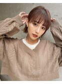 ショコラアッシュヘルシースタイルふんわりカールくびれヘア小顔