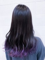 チェリッシュ(Cherish)&nbsp;ロングヘアーツヤ髪グラデーションカラーパープル外はね巻き髪
