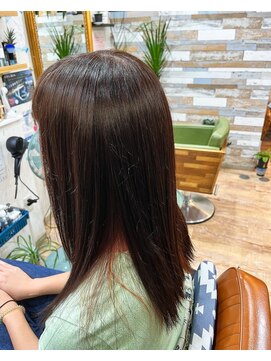 ハウオリ ヘアーワークス(Hauoli hair works) 暖色ブラウン×インナーオレンジ