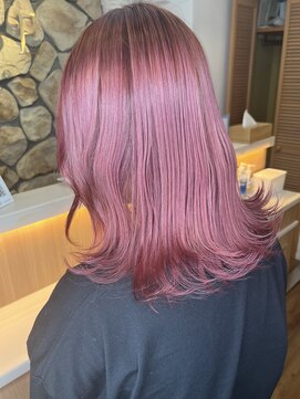 ラックスビー マハロ 江坂駅前店(LUXBE MAHALO) ペールピンクWカラーケアブリーチ江坂美容室