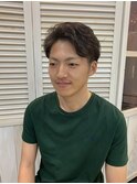 メンズパーマ×アップバング